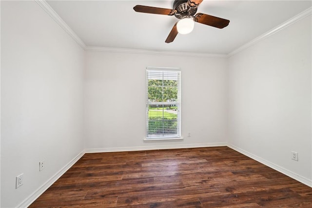 310 Scotchpine Dr, Mandeville, LA 70471 - empty room with crown molding, wood finished floors, and a ceiling fan