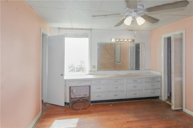 717 E Jefferson Park, Jefferson, LA 70121 - bathroom featuring wood finished floors, vanity, and ceiling fan