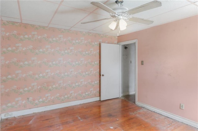 717 E Jefferson Park, Jefferson, LA 70121 - empty room with wallpapered walls, hardwood / wood-style floors, and ceiling fan
