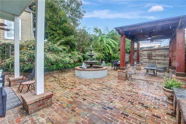 723 Kerlerec St, New Orleans, LA 70116 - view of patio / terrace with a ceiling fan