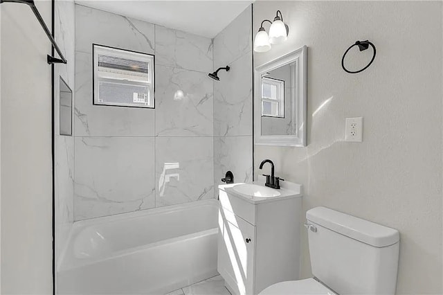 6073 Wickfield Dr, New Orleans, LA 70122 - bathroom featuring vanity, toilet, and shower / washtub combination