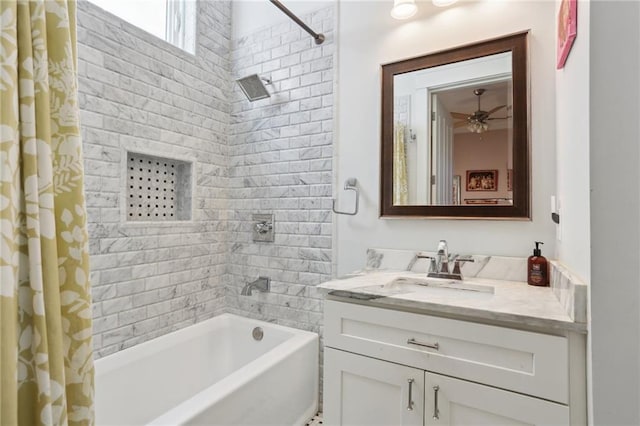 1212 Milan St, New Orleans, LA 70115 - full bath with shower / bath combo, vanity, and ceiling fan