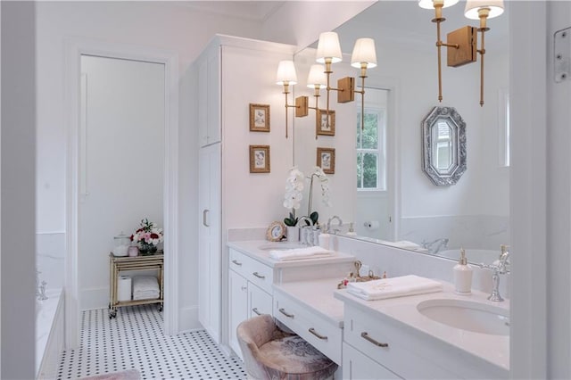 1302 W 23rd Ave, Covington, LA 70433 - full bath with vanity, tile patterned floors, and a bath