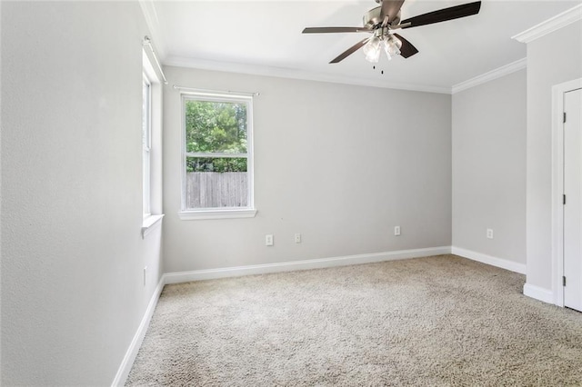 322 Palermo Dr, Slidell, LA 70458 - carpeted empty room with ornamental molding and ceiling fan