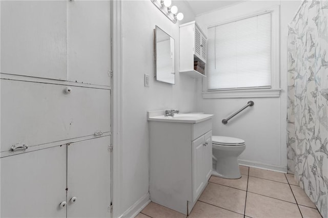 230 Jules Ave, Jefferson, LA 70121 - full bath featuring vanity, toilet, tile patterned floors, and curtained shower
