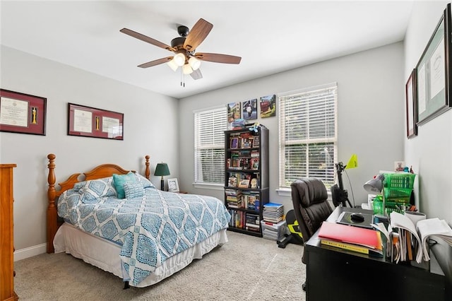 1233 Brockenbraugh Ct, Metairie, LA 70005 - bedroom featuring carpet, a desk, a ceiling fan, and baseboards