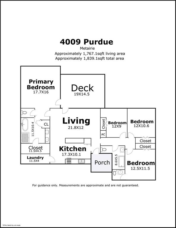 4009 Purdue Dr, Metairie, LA 70003 - property floor plan