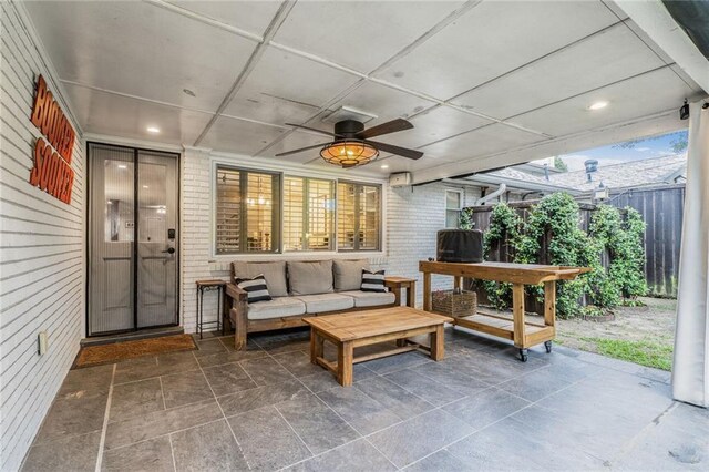 5844 Fleur De Lis Dr, New Orleans, LA 70124 - view of patio / terrace with ceiling fan and outdoor lounge area