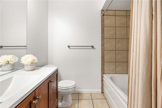 2305 Generes Dr, Harahan, LA 70123 - bathroom featuring vanity, tile patterned flooring, and shower / bath combo