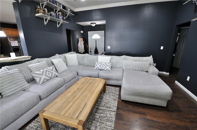 1613 Live Oak St, Slidell, LA 70460 - living room with wood finished floors and crown molding