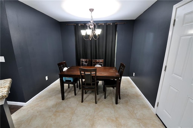 1613 Live Oak St, Slidell, LA 70460 - dining space with a chandelier and light tile patterned floors