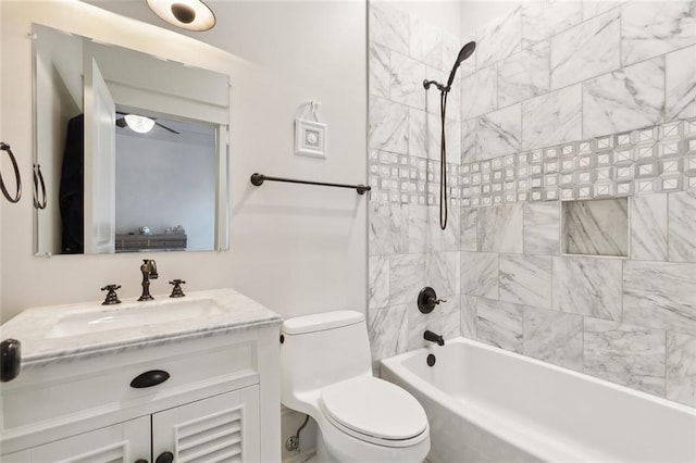 1026 Valence St, New Orleans, LA 70115 - bathroom with toilet, vanity, and shower / bathtub combination