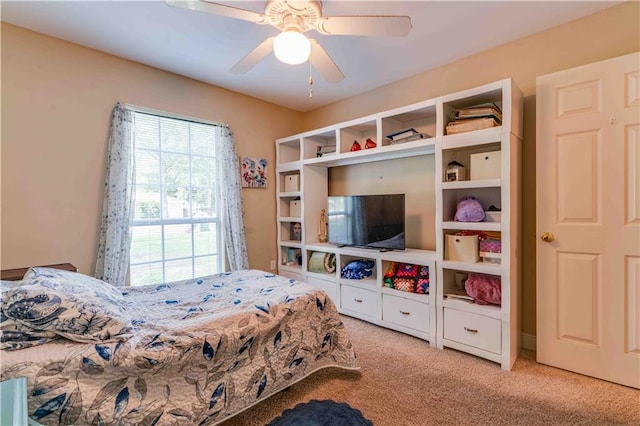 52 Hickory Dr, Covington, LA 70433 - bedroom featuring light carpet and a ceiling fan