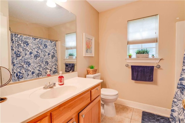 52 Hickory Dr, Covington, LA 70433 - full bath with toilet, vanity, tile patterned flooring, and curtained shower