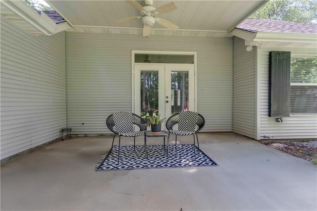52 Hickory Dr, Covington, LA 70433 - view of patio featuring french doors and a ceiling fan