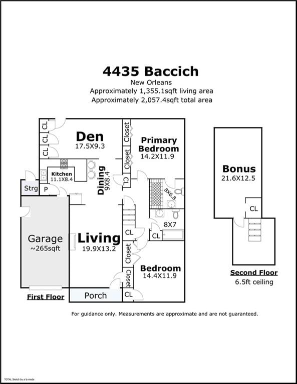 4435 Baccich St, New Orleans, LA 70122 - property floor plan