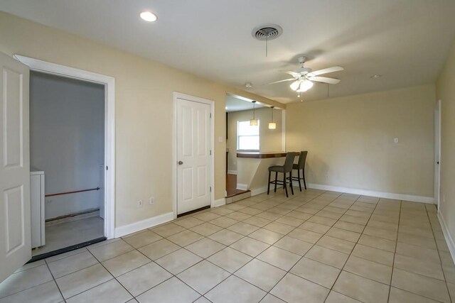 3617 Tartan Dr, Metairie, LA 70003 - unfurnished room featuring a ceiling fan, light tile patterned floors, and recessed lighting