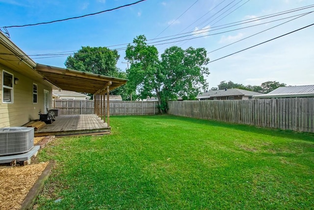 3617 Tartan Dr, Metairie, LA 70003 - view of yard featuring cooling unit and a wooden deck