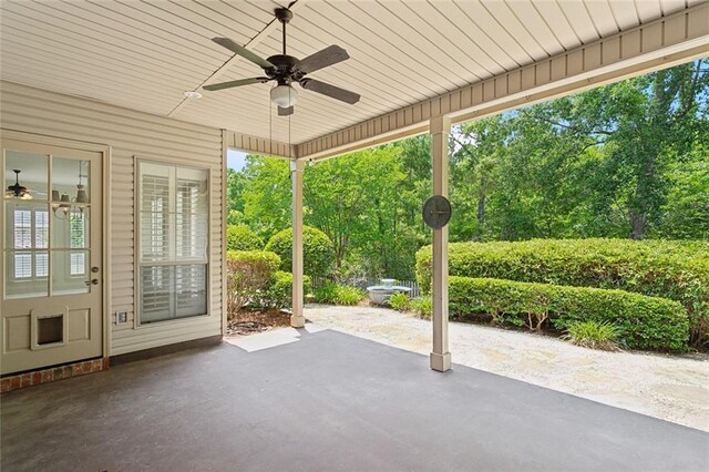 404 Southdown Loop, Covington, LA 70433 - view of patio featuring ceiling fan and view of scattered trees