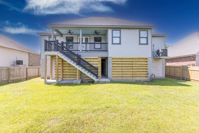 322 Spartan Loop, Slidell, LA 70458 - rear view of property with ceiling fan and stairs