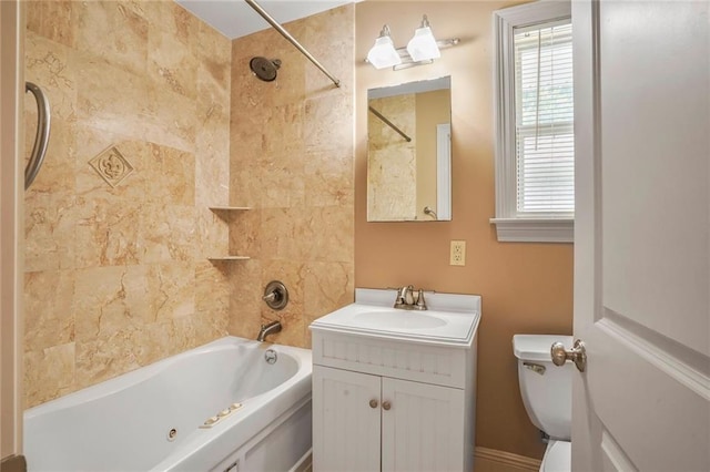 6219 Perlita Dr, New Orleans, LA 70122 - full bathroom with shower / washtub combination, plenty of natural light, vanity, and toilet