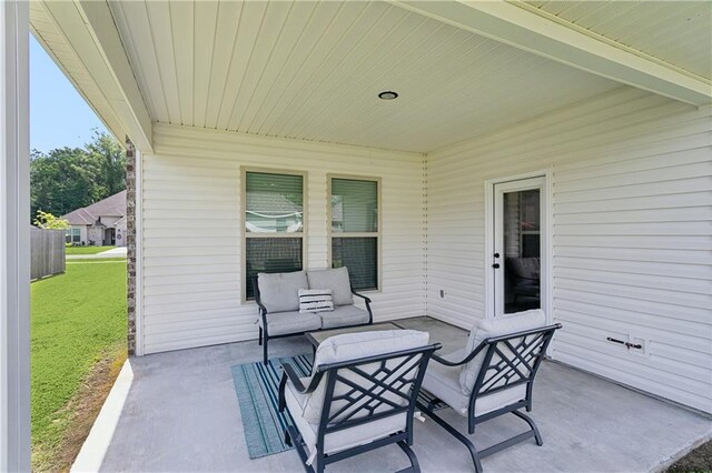 39651 Fairhope Dr, Ponchatoula, LA 70454 - view of patio featuring an outdoor living space