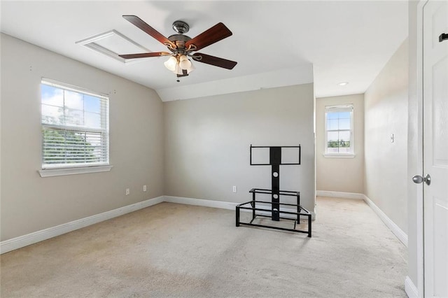 3405 Moss Ln, Violet, LA 70092 - unfurnished bedroom featuring carpet floors, multiple windows, baseboards, and ceiling fan