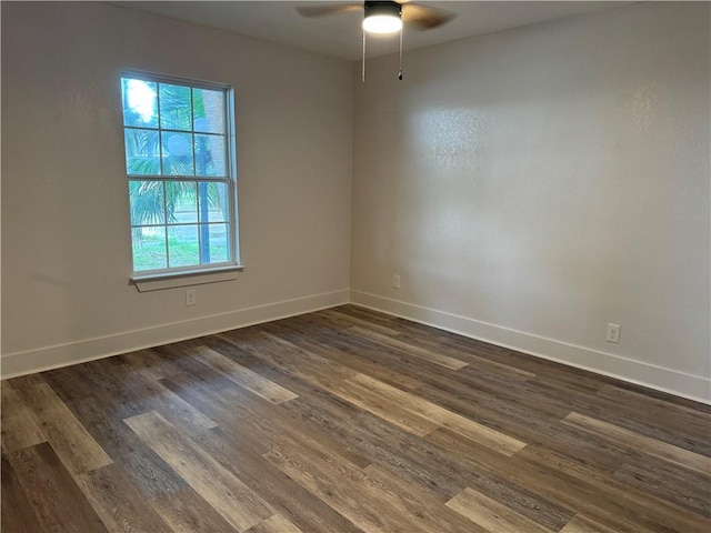 1005 David Dr, Metairie, LA 70003 - unfurnished room featuring a ceiling fan and dark wood-style flooring