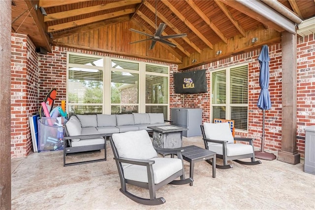 1067 Scarlet Oak Ln, Mandeville, LA 70448 - view of patio with an outdoor hangout area and a ceiling fan
