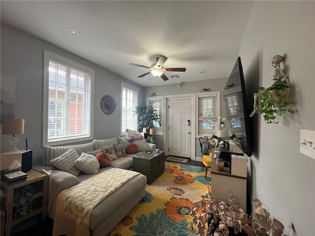2716 Lavender St, New Orleans, LA 70122 - living area featuring ceiling fan