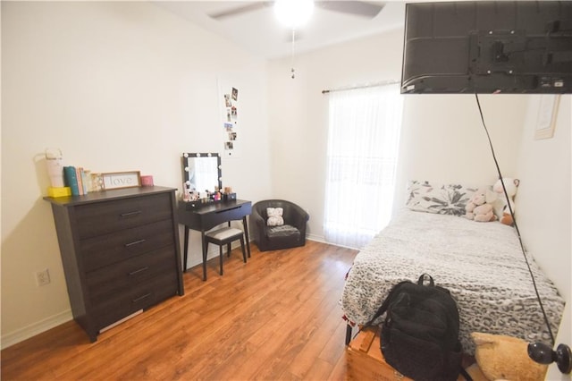 62283 Chappepeela Ridge Rd, Amite, LA 70422 - bedroom featuring light wood-type flooring, baseboards, and a ceiling fan