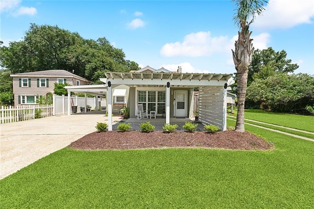 623 Bonnabel Blvd, Metairie, LA 70005 - ranch-style home featuring driveway, an attached carport, and a pergola
