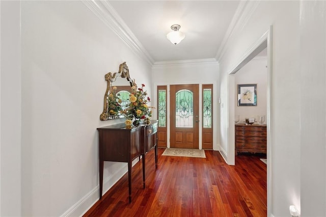 63 Doubloon Dr, Slidell, LA 70461 - entryway with dark wood-type flooring, crown molding, and baseboards