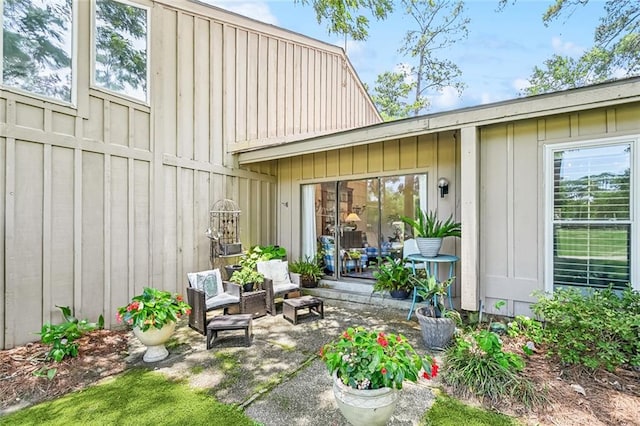 8 S Court Villa Unit 8, Mandeville, LA 70471 - entrance to property with board and batten siding and a patio