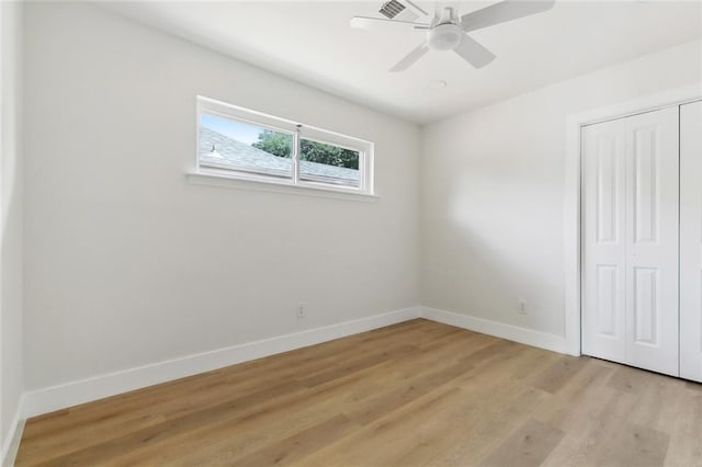 4413 Napoli Dr, Metairie, LA 70002 - unfurnished bedroom featuring light wood-type flooring, a closet, and ceiling fan