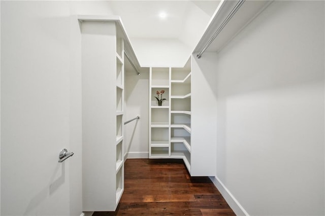 2417 Rousseau St, New Orleans, LA 70130 - walk in closet with dark wood-style flooring