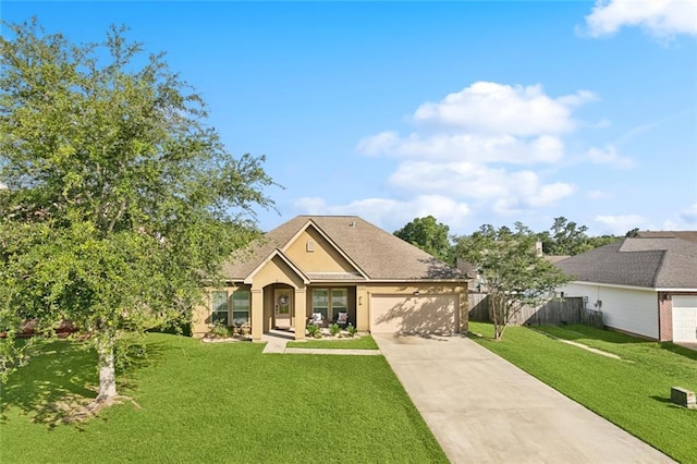 317 Haven Way, Lacombe, LA 70445 - view of front of property with concrete driveway, a garage, and stucco siding