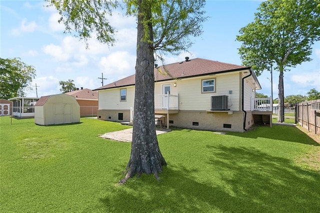 2925 Barataria Blvd, Marrero, LA 70072 - back of property featuring cooling unit, crawl space, a patio, and roof with shingles
