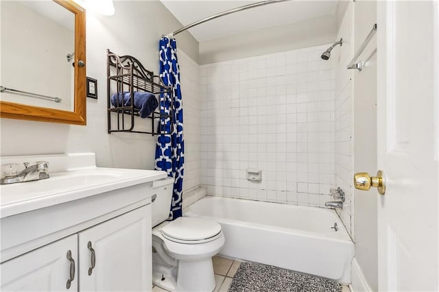 835 Saint Louis St Unit F, New Orleans, LA 70112 - full bathroom featuring vanity, shower / bath combination with curtain, tile patterned flooring, and toilet