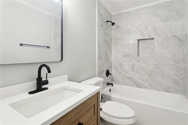 112 Oakwood Dr, Slidell, LA 70460 - bathroom featuring vanity, toilet, and tub / shower combination
