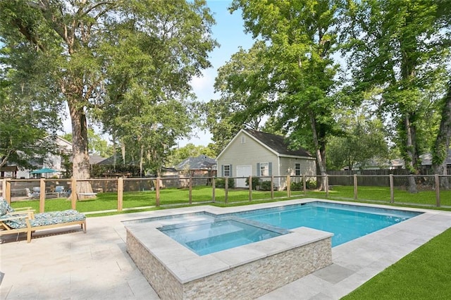 203 Willow Cir, Mandeville, LA 70471 - view of pool featuring a pool with connected hot tub and a patio area