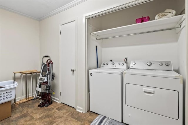 929 Carnation Ave, Metairie, LA 70001 - washroom featuring independent washer and dryer and crown molding