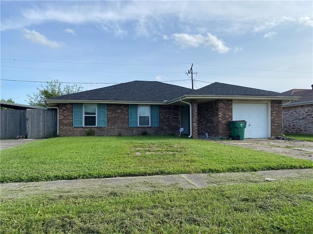 5425 Tulip Ct, Marrero, LA 70072 - ranch-style home featuring an attached garage, driveway, brick siding, and roof with shingles