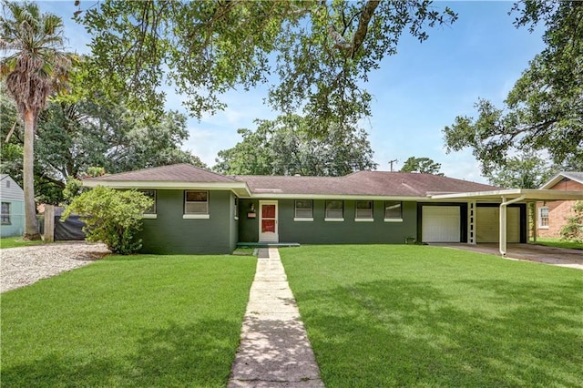 105 Norland Ave, New Orleans, LA 70131 - single story home with an attached garage, a front lawn, driveway, and roof with shingles