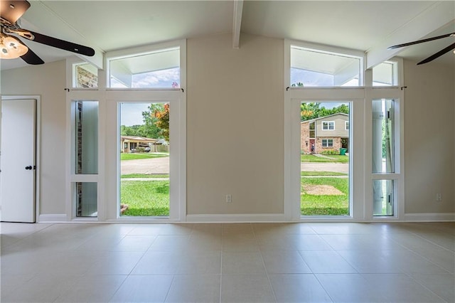 2924 Elizabeth St, Metairie, LA 70003 - entryway featuring ceiling fan, healthy amount of natural light, baseboards, and tile patterned flooring