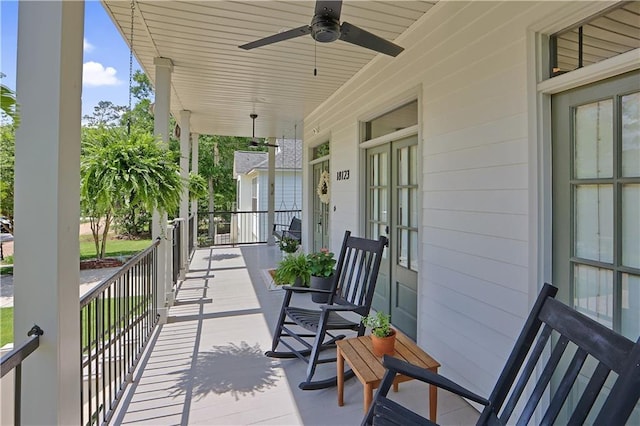 18123 Cusachs Dr, Covington, LA 70433 - covered porch with ceiling fan