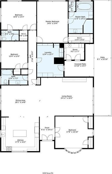 1104 Sena Dr, Metairie, LA 70005 - floor plan / room layout
