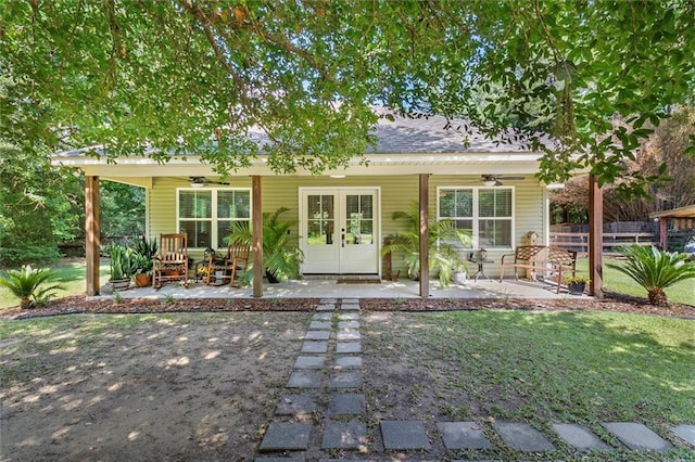 23375 Lowe Davis Rd, Covington, LA 70435 - view of front of property with a ceiling fan and covered porch
