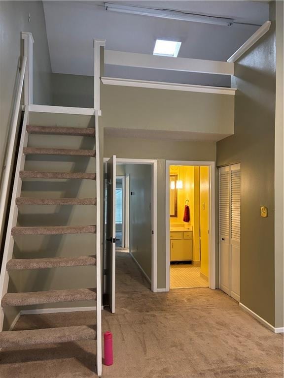2836 Steamship Cir Unit A, River Ridge, LA 70123 - stairs featuring carpet and baseboards