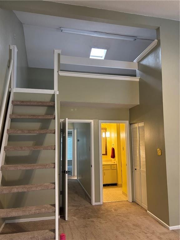 2836 Steamship Cir Unit A, River Ridge, LA 70123 - staircase featuring carpet flooring and baseboards